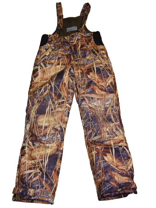 Insulated bib pant(Dark Grass corn camo.)(Noiseless & Waterproof & Breathable)